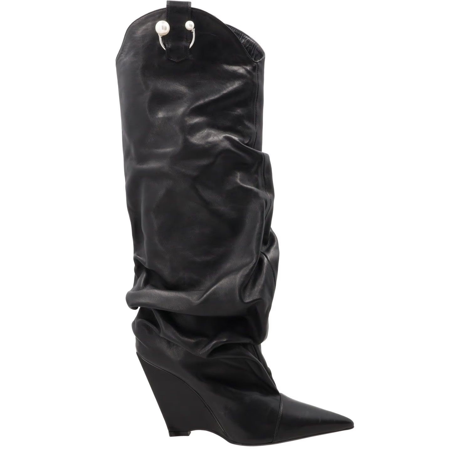 D'ACCORI Womens Arizona Boot 100 Leather Formal Black Wedge Heel EU 39.5 RRP1695