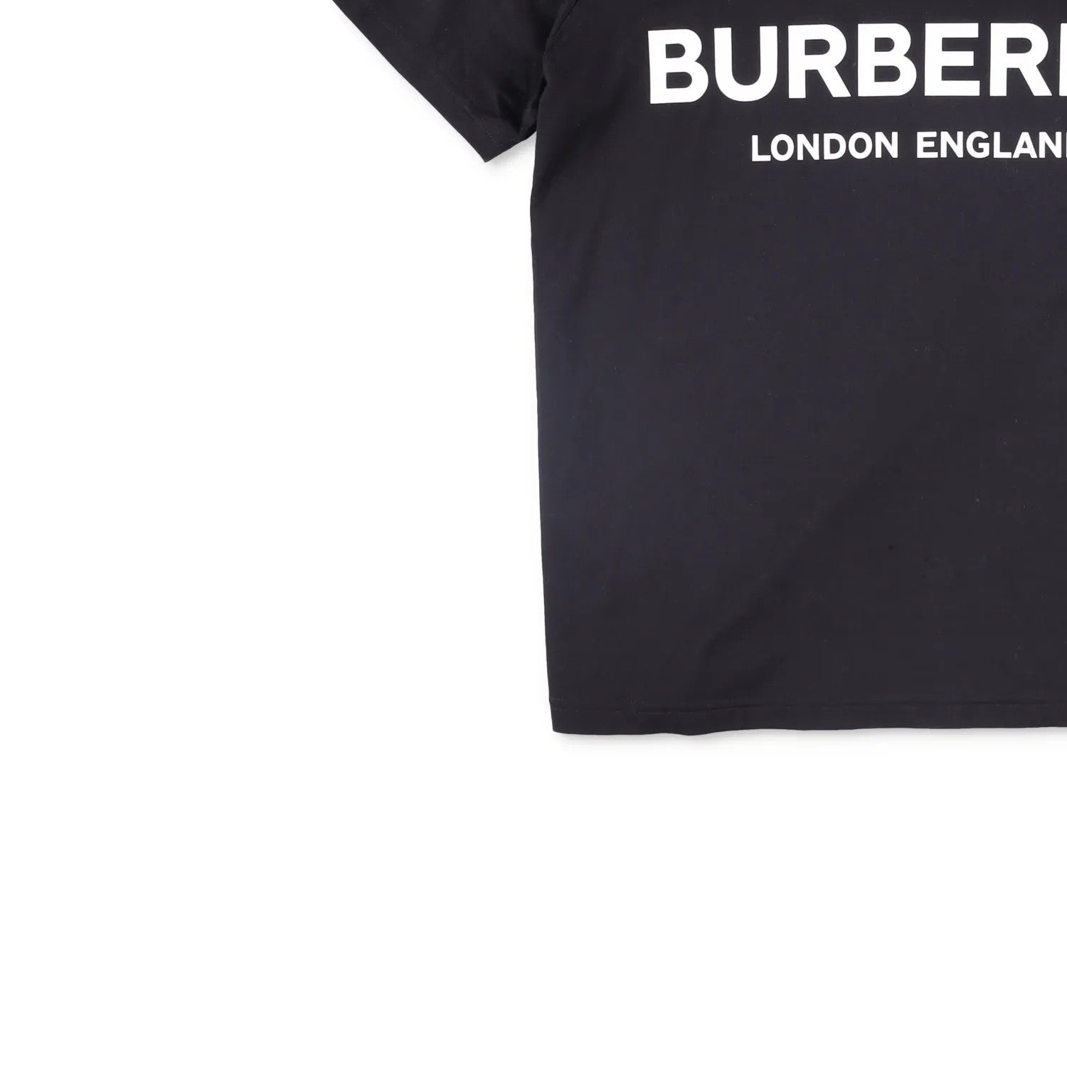 BURBERRY Womens T-Shirt Black Crew Neck Short Sleeve Large Logo Cotton M RRP 250 — View 3