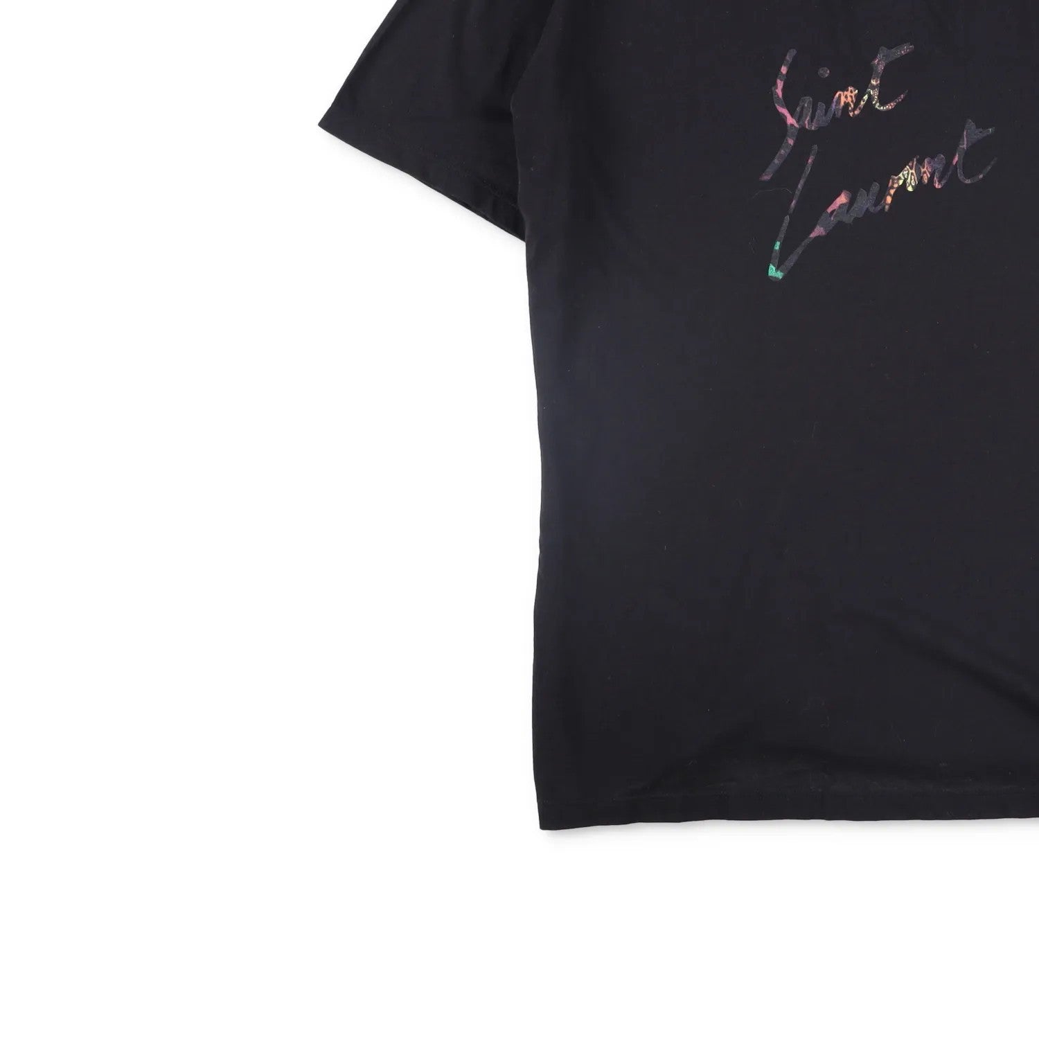 SAINT LAURENT Mens T-Shirt Cotton Black Logo Crew Neck Size XL RRP 400 — View 3