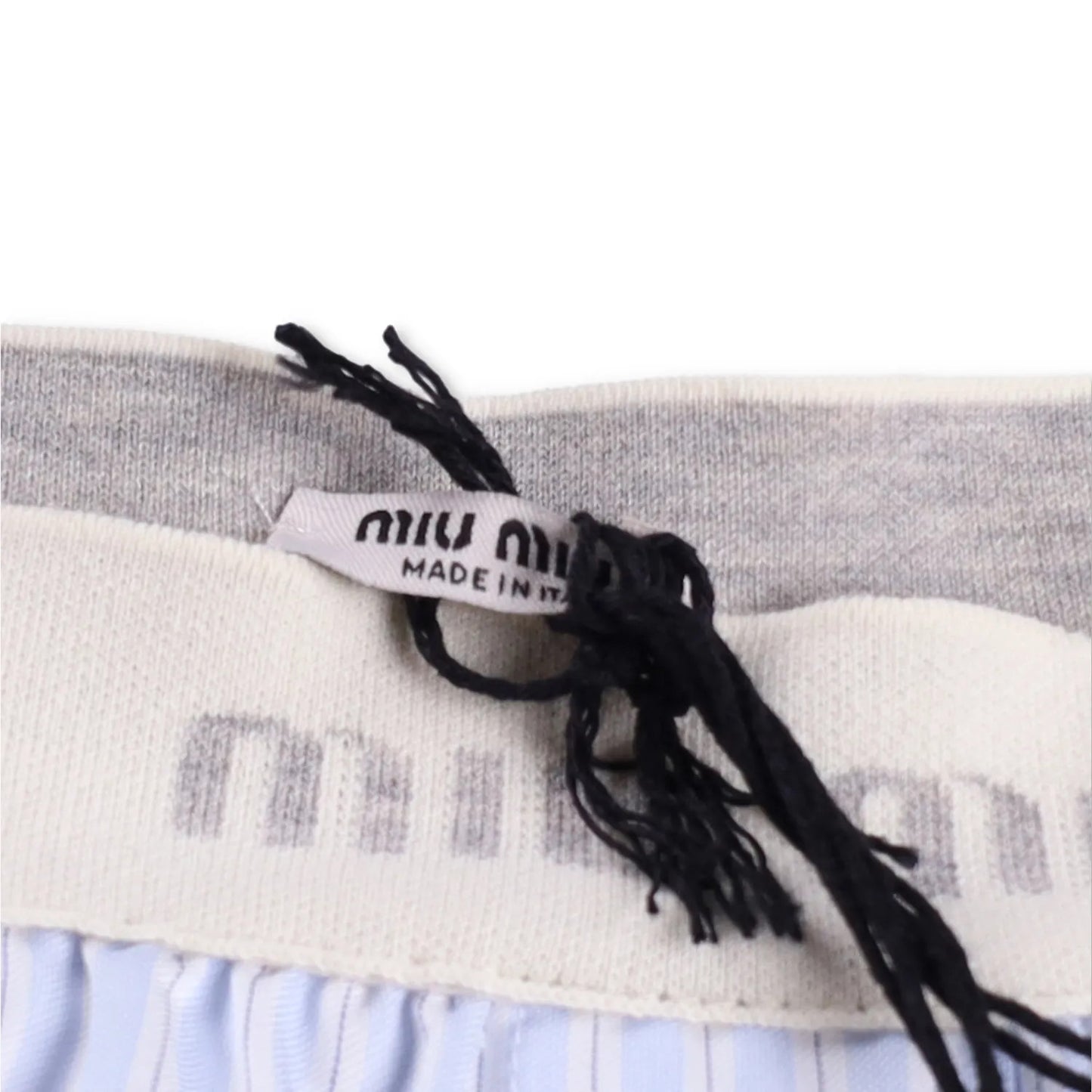 MIU MIU Womens Shorts Cotton Striped Blue White Flat Front Size 2 RRP 1050 — View 6