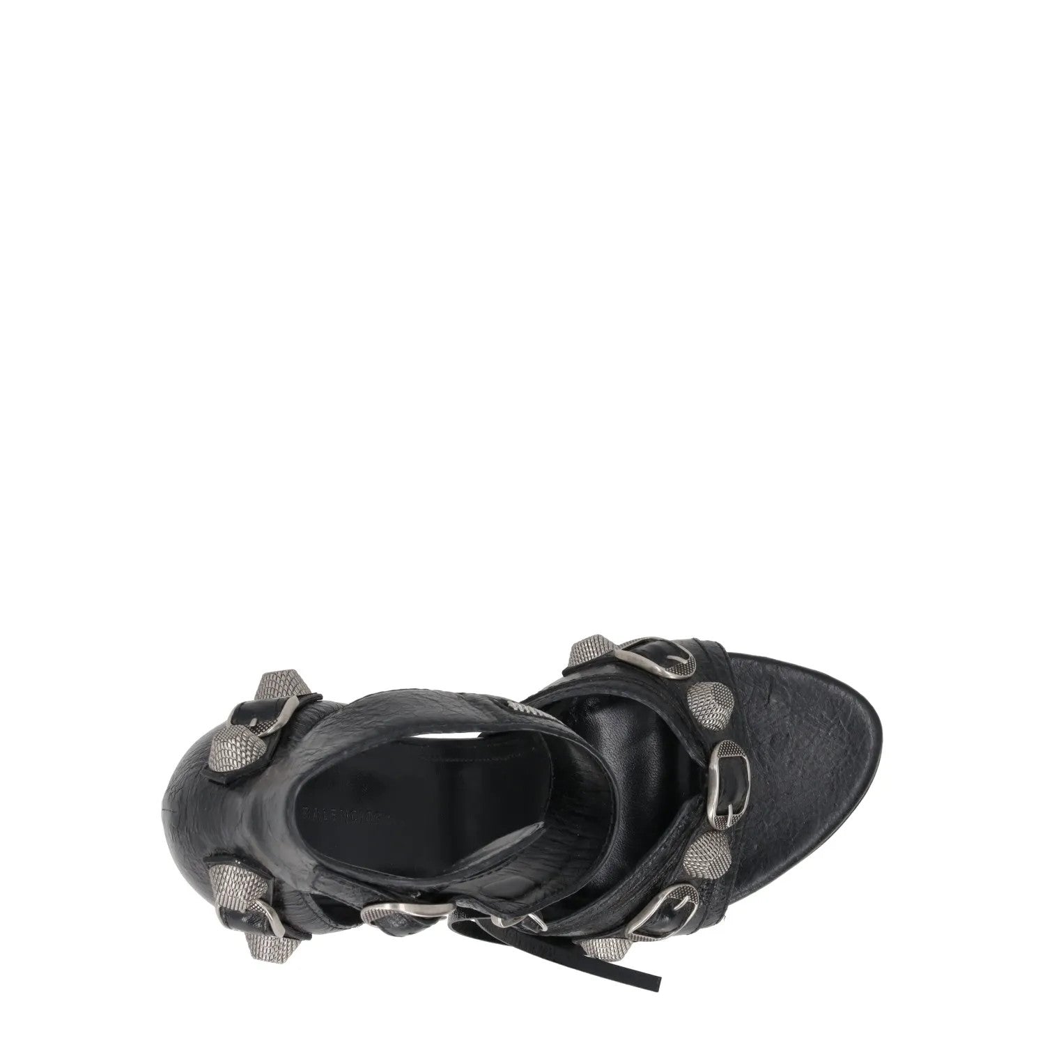 BALENCIAGA Womens Cagole Sandals 110 Leather Black Strappy UK 5 RRP 1050 — View 7