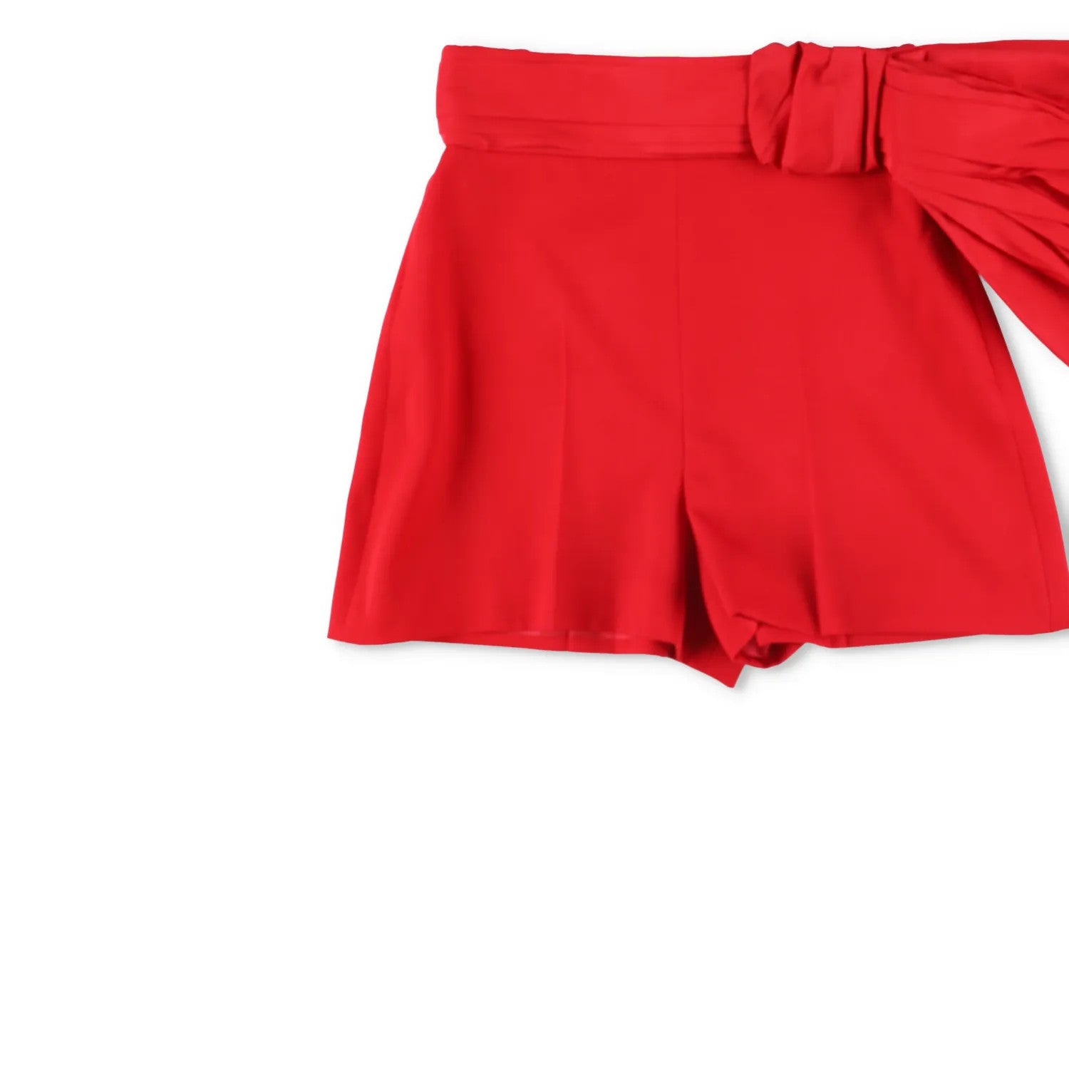 ALEXANDER MCQUEEN Womens Bow Knot Shorts Mini Red Flat Front Size 38 RRP 1205 — View 3