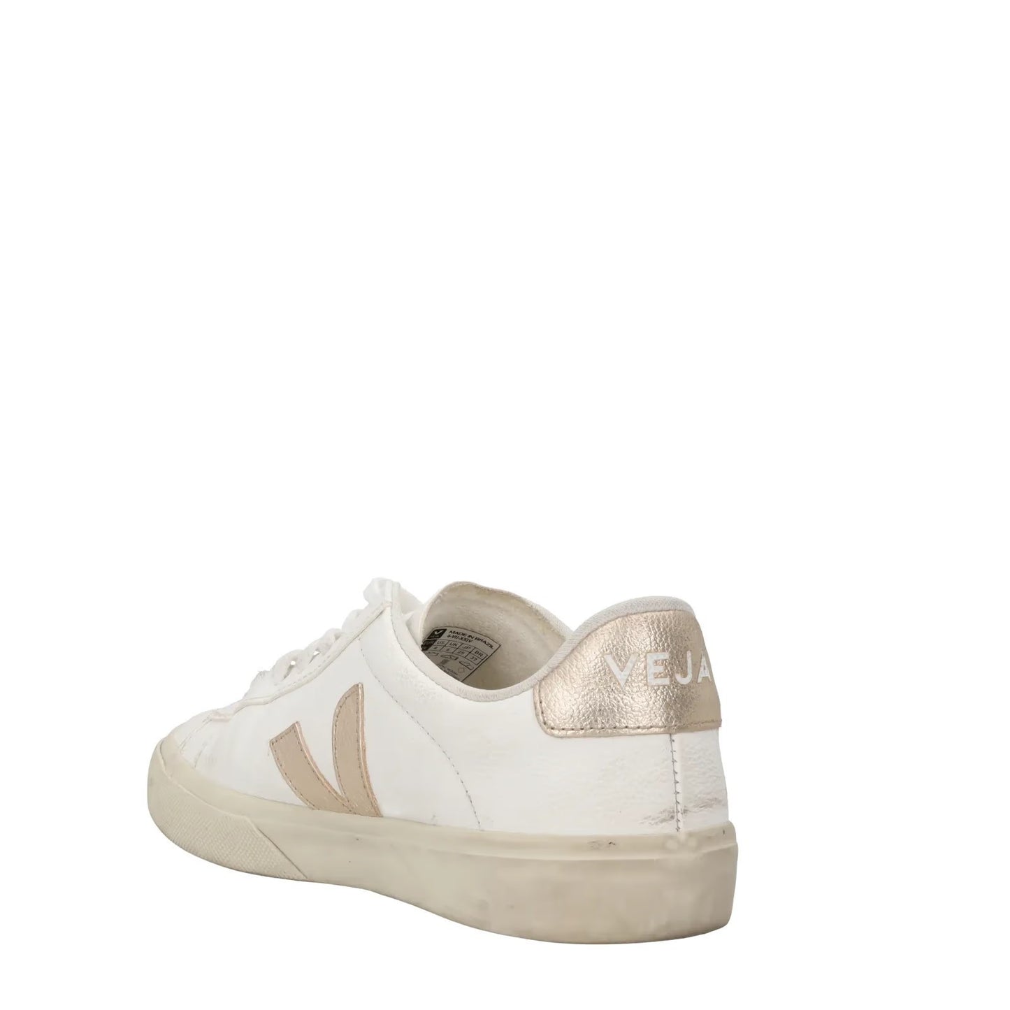 VEJA Womens Campo Sneaker Leather Low Top Lace Up White Metallic Logo UK6 RRP152 — View 5