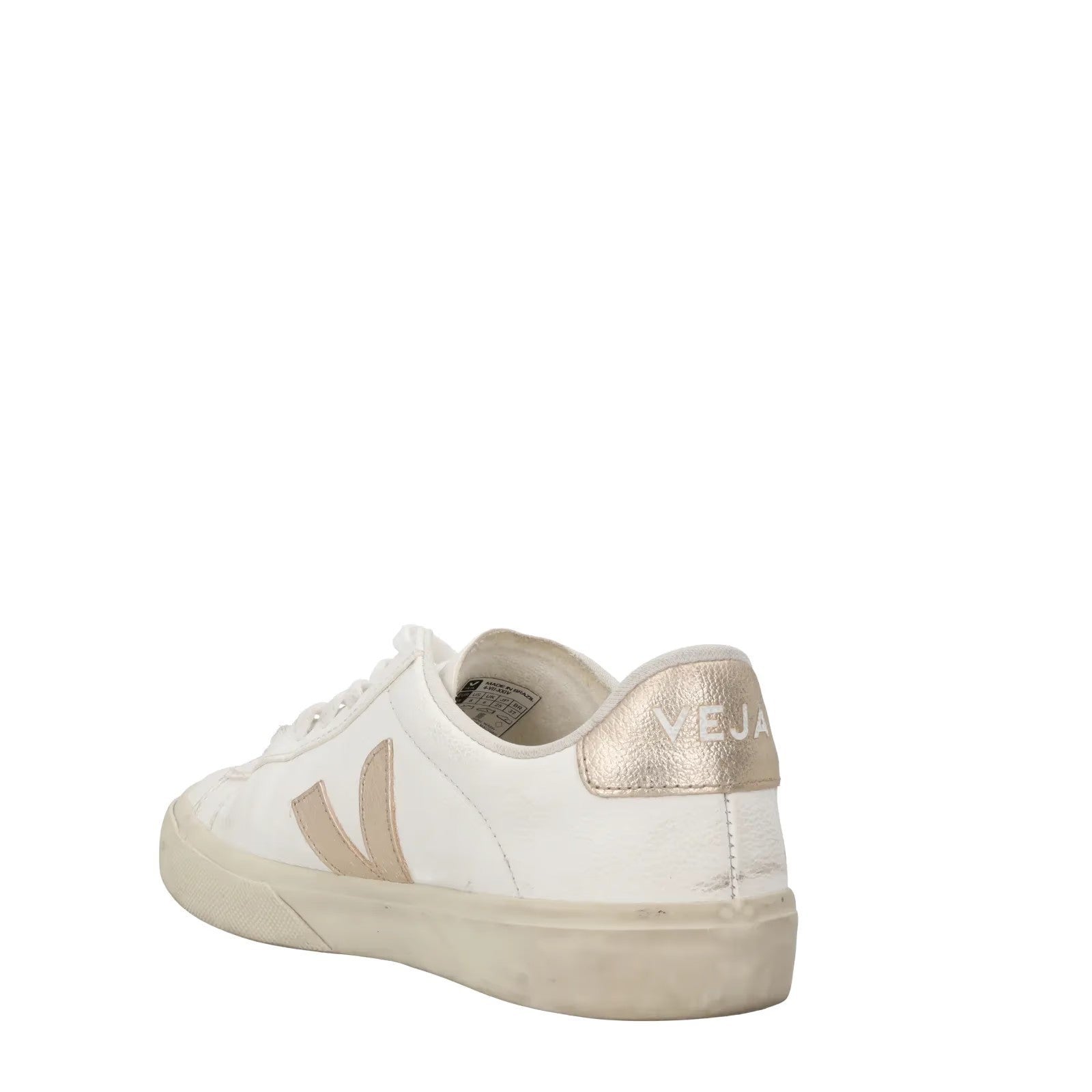 VEJA Womens Campo Sneaker Leather Low Top Lace Up White Metallic Logo UK6 RRP152 — View 5
