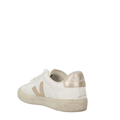 VEJA Womens Campo Sneaker Leather Low Top Lace Up White Metallic Logo UK6 RRP152 — View 5