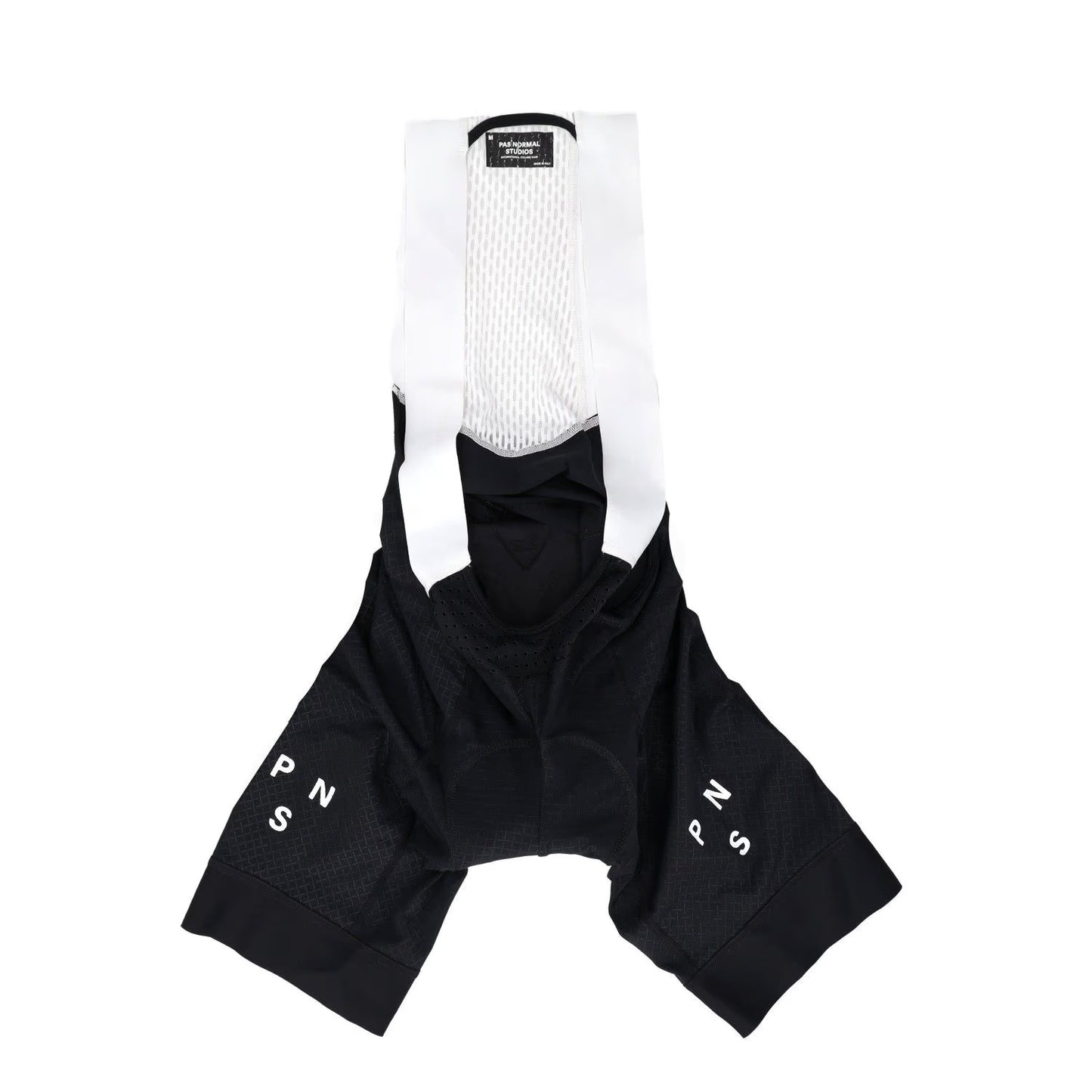 PAS NORMAL STUDIOS Men Core Mechanism Bib Shorts Sweat Black Logo Strap M RRP210