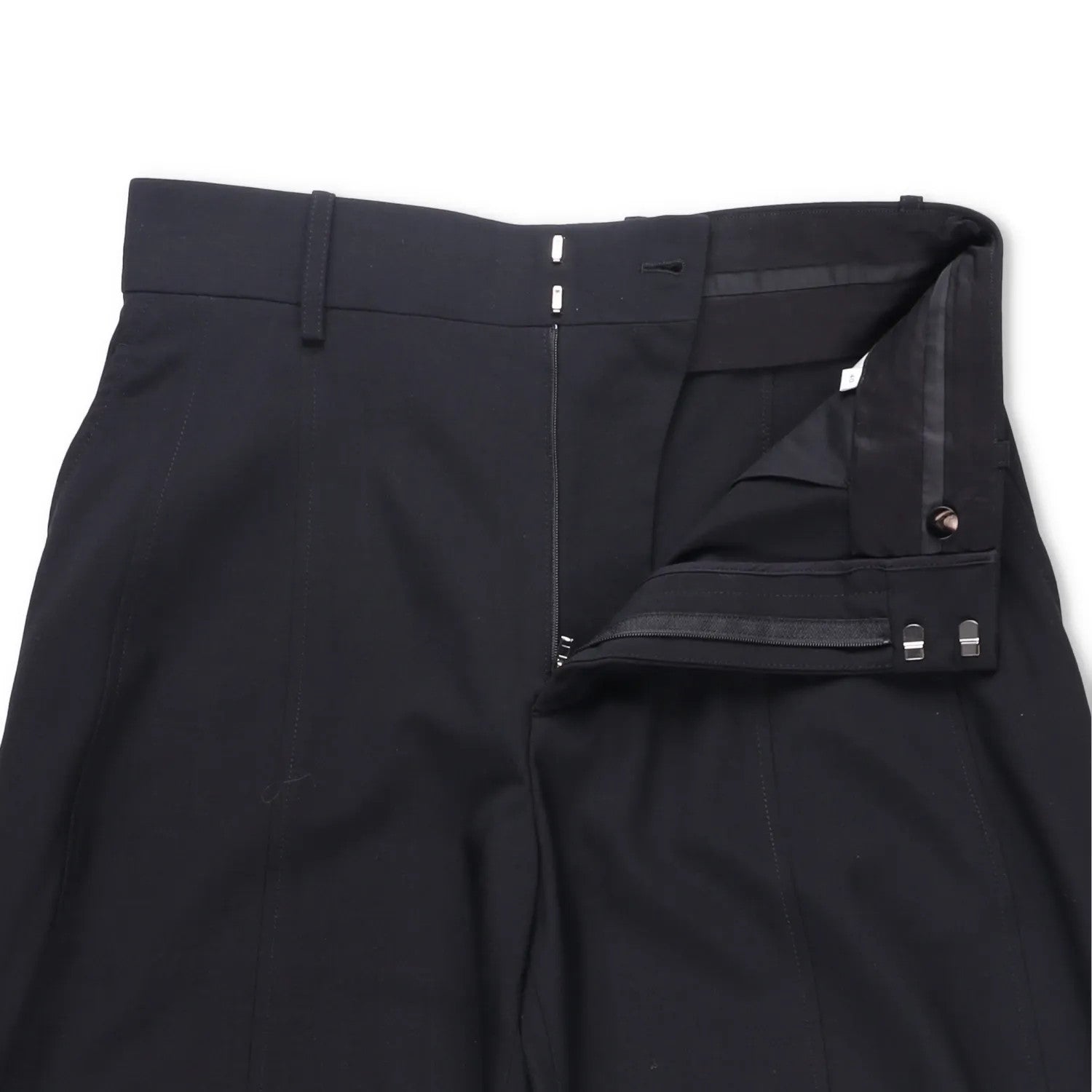 BOTTEGA VENETA Womens Wide Leg Twill Trousers Black Pleated Button 40 RRP 1015 — View 5
