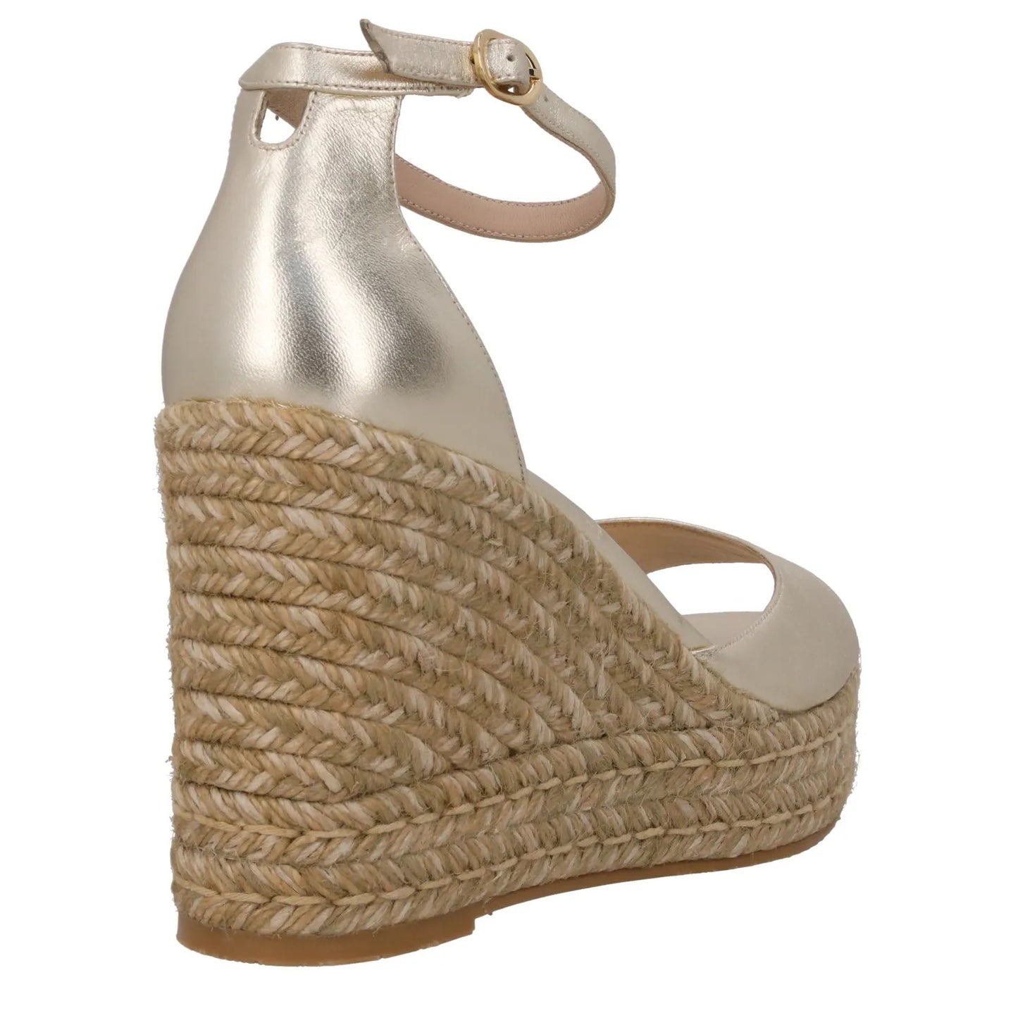 STUART WEITZMAN LADIES Nudistcurve Espadrilles Wedge Leather Gold 41 RRP375 — View 6