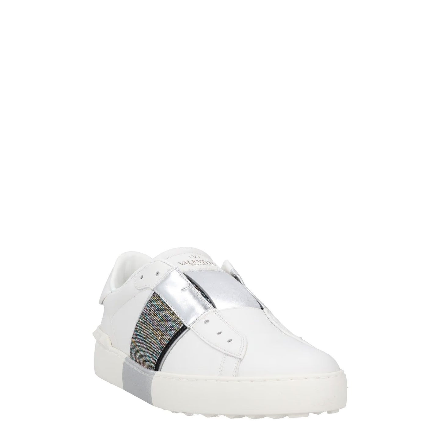 VALENTINO Womens Trainers White Grey Leather Low Top Lace Up UK 7 RRP 680 — View 2