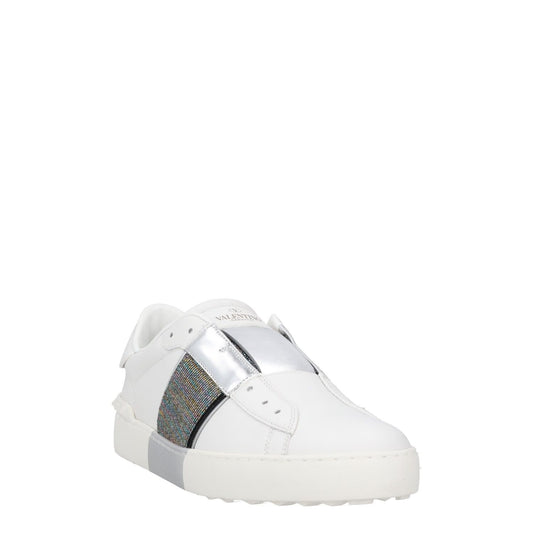 VALENTINO Womens Trainers White Grey Leather Low Top Lace Up UK 7 RRP 680 — View 2