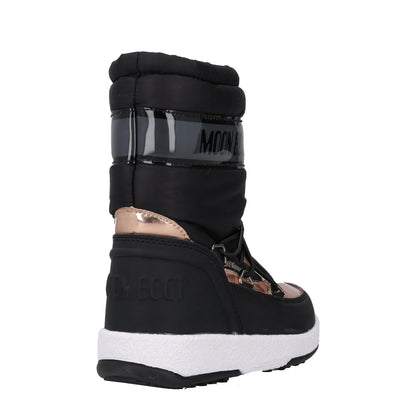 MOONBOOT Womens Mid Calf Snow Boots Drawstring Closure Black Gold UK12.5 RRP 150 — View 6