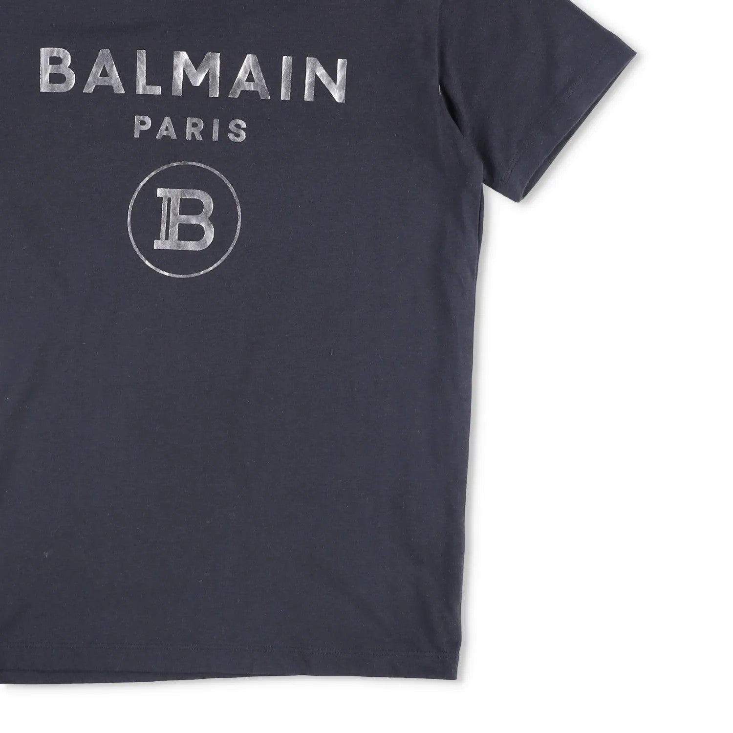 BALMAIN Womens T-Shirt Cotton Crew Neck Short Sleeve Logo Black Size 12 RRP 225 — View 4