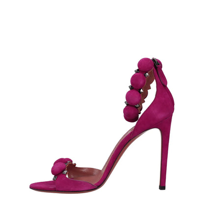 ALAIA Womens High Heels Purple Leather Ankle Strap Open Toe UK 5 RRP 850 — View 4