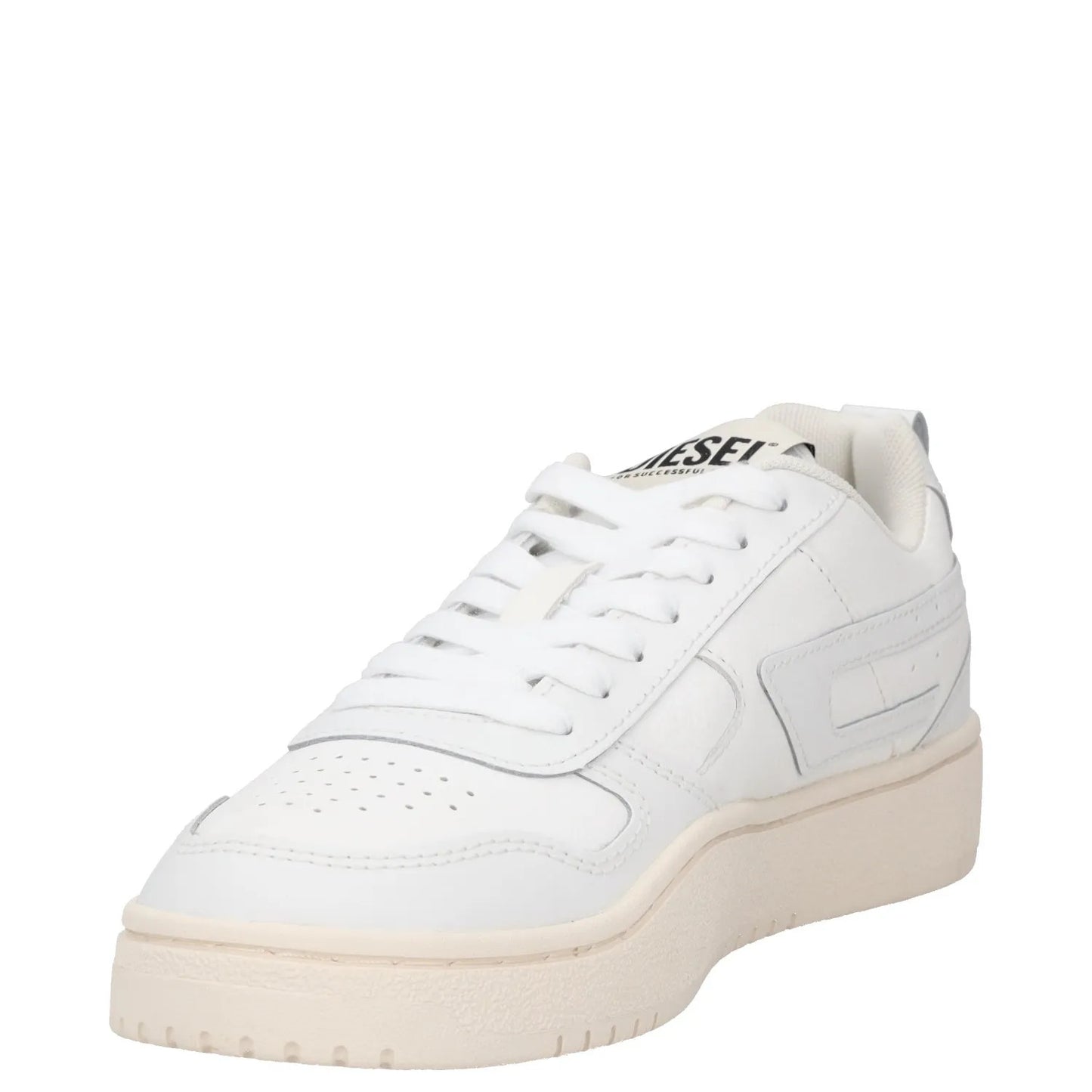 DIESEL Womens Trainer White Leather Low Top Lace Up Beige Sole UK 7.5 RRP 145 — View 3