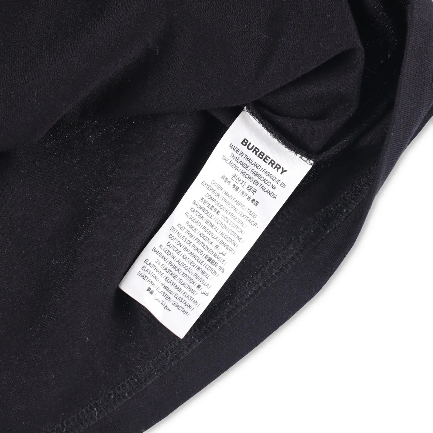BURBERRY Womens T-Shirt Black Crew Neck Short Sleeve Large Logo Cotton M RRP 250 — View 6