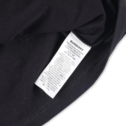 BURBERRY Womens T-Shirt Black Crew Neck Short Sleeve Large Logo Cotton M RRP 250 — View 6