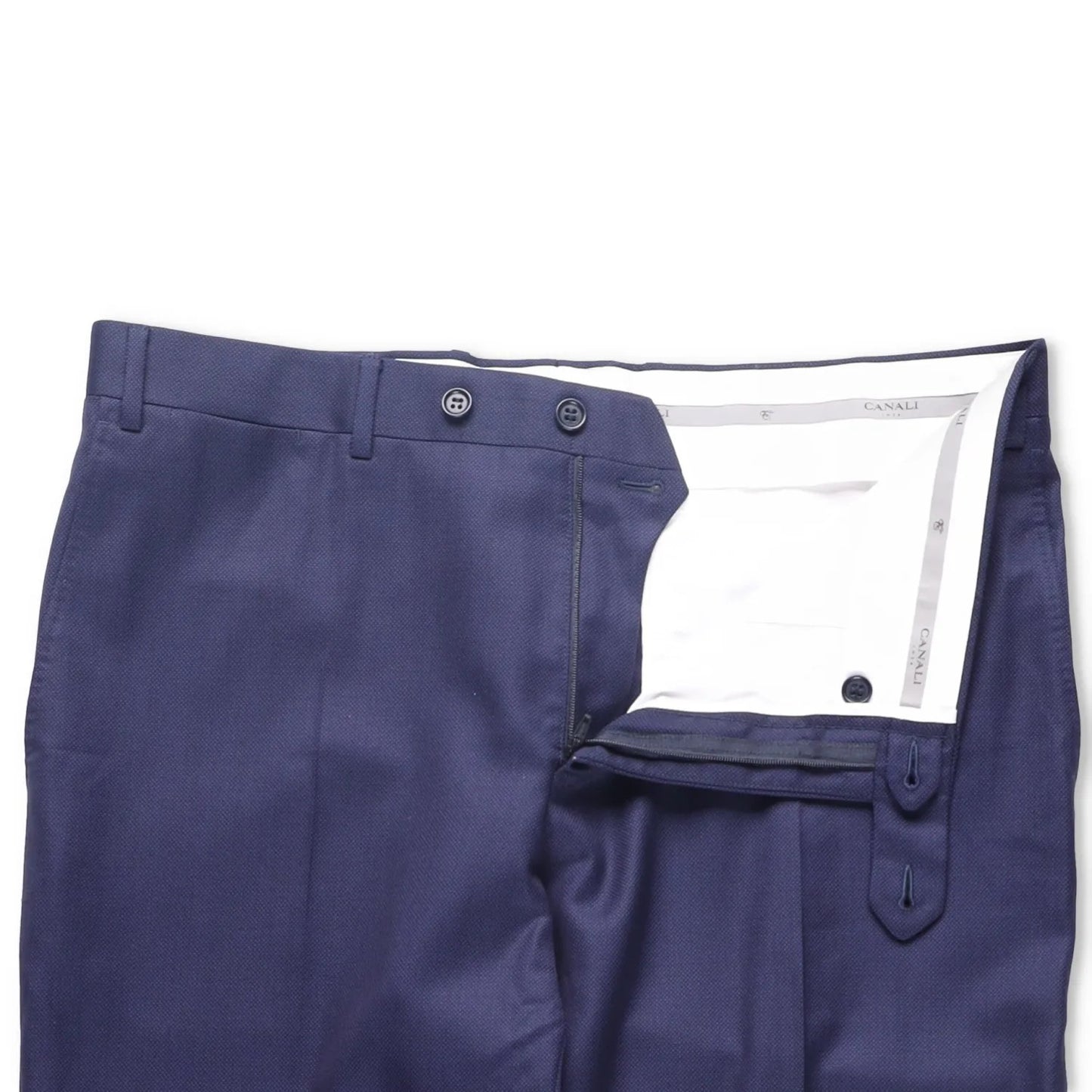CANALI Mens Chino Trousers Wool Blue Pleated Slash Pockets Size 6 R RRP 250 — View 6