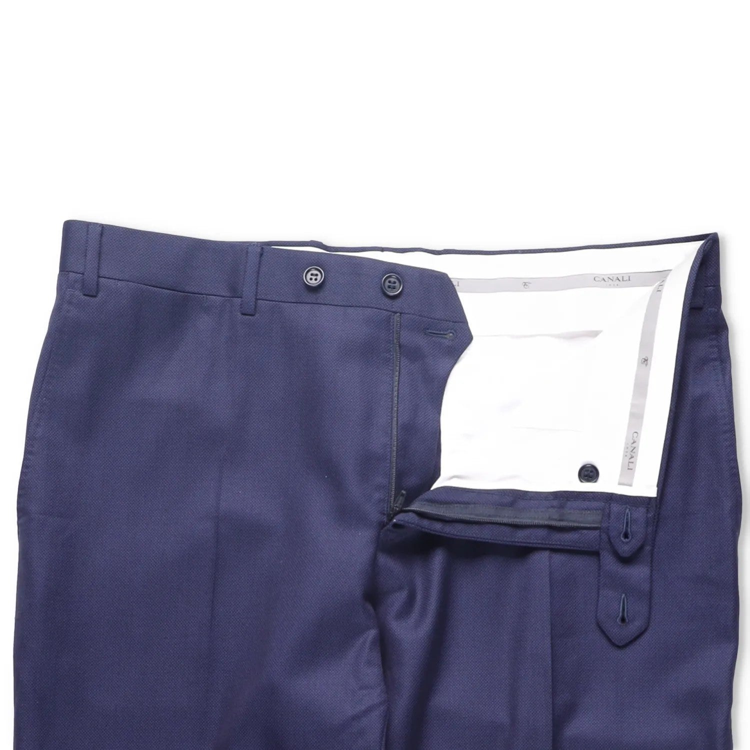 CANALI Mens Chino Trousers Wool Blue Pleated Slash Pockets Size 6 R RRP 250 — View 6