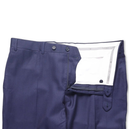 CANALI Mens Chino Trousers Wool Blue Pleated Slash Pockets Size 6 R RRP 250 — View 6