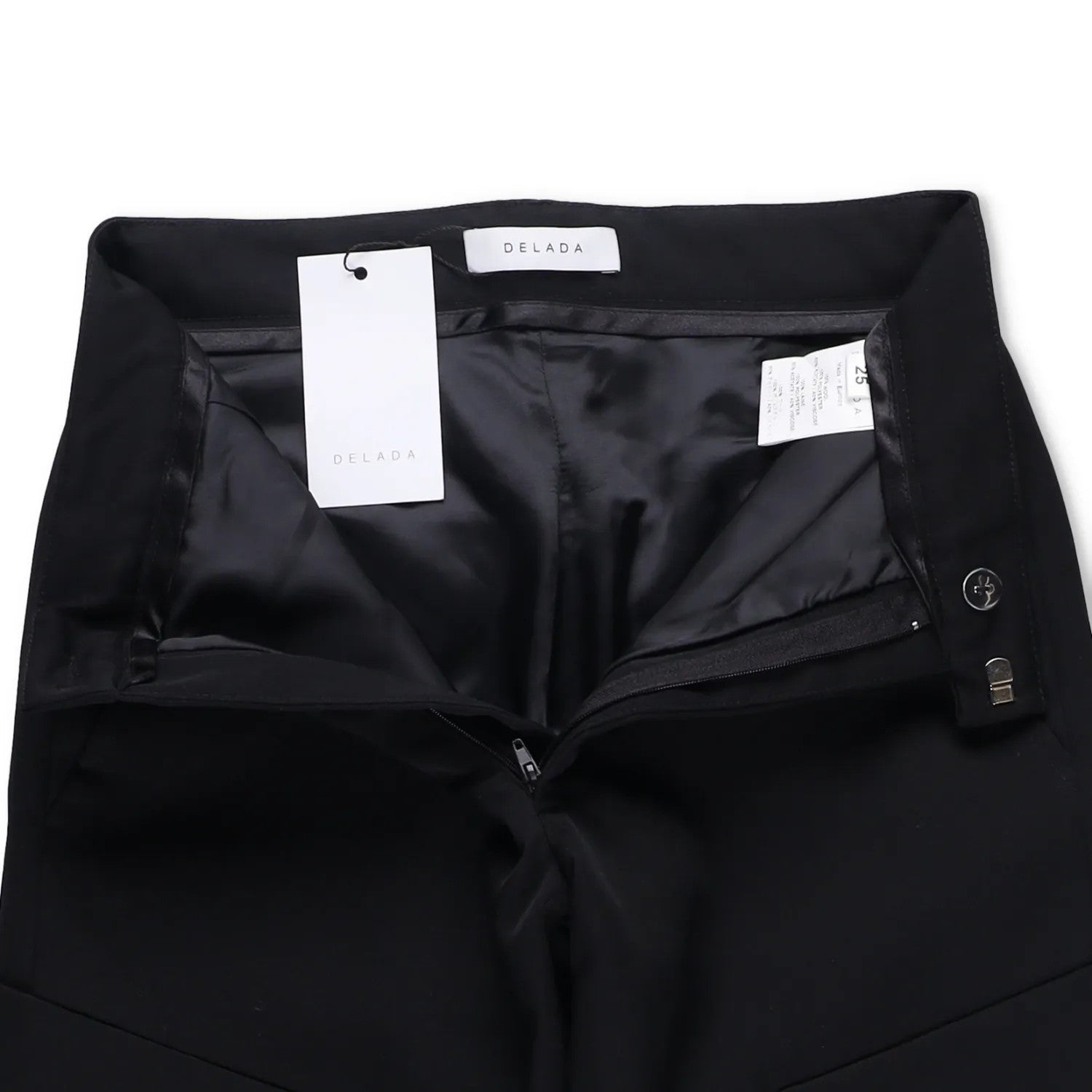 DELADA Mens Cargo Trousers Black Wool Blend Elastic Cuffs Size 25 RRP 250 — View 10