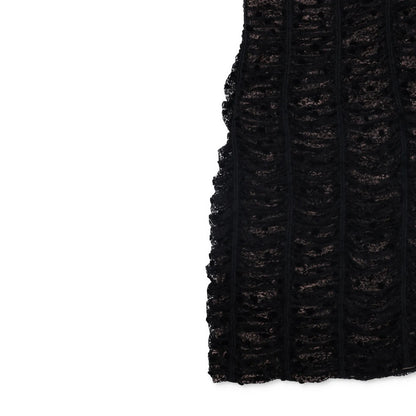 BALENCIAGA Womens Midi Dress Black Viscose Lace Strapless Size 38 RRP 800 — View 3