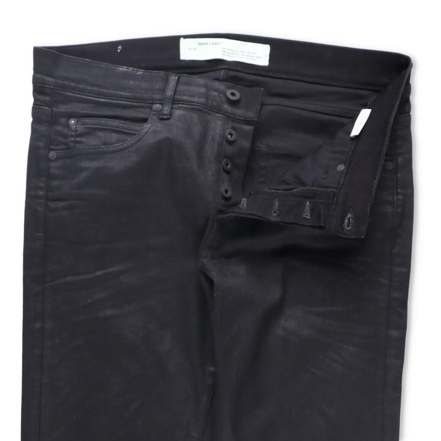 Off-White Mens Jeans Cotton Blend Straight Leg Black Denim Dark Size 34 RRP 450 — View 5