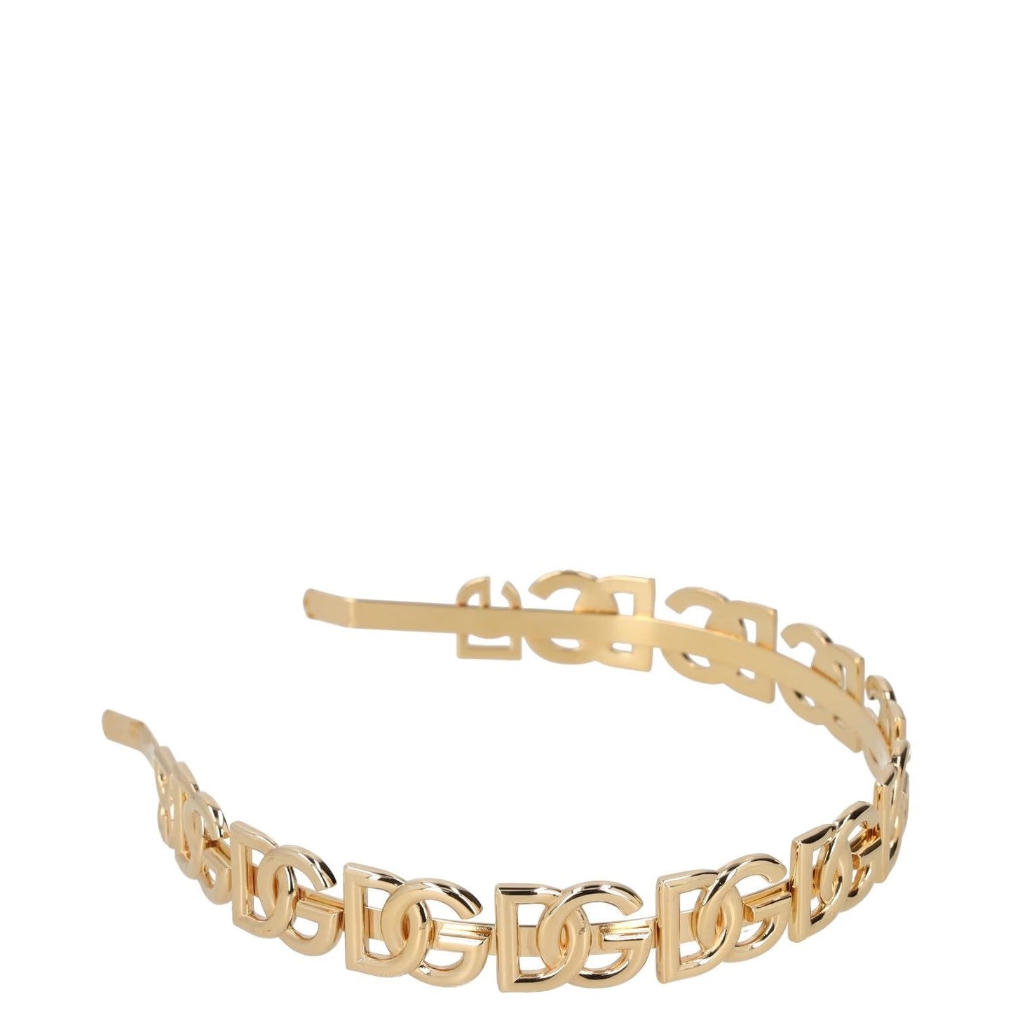 DOLCE & GABBANA Womens Yellow Gold Coloured Dg Logo Headband Size S RRP 995 — View 3