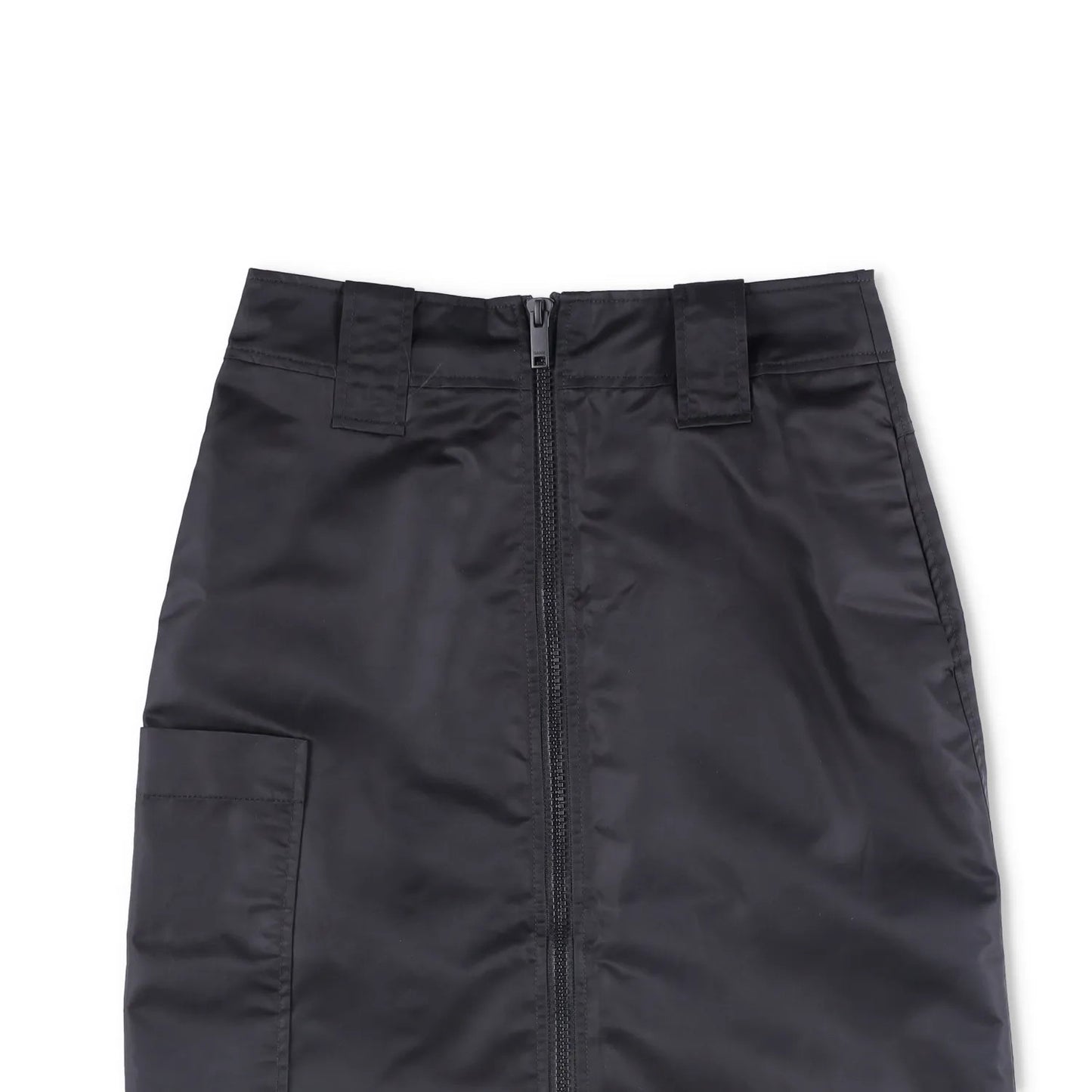 GANNI Womens Midi Skirt Black Polyamide Zip Closure Pockets Size 36 RRP 215 — View 2