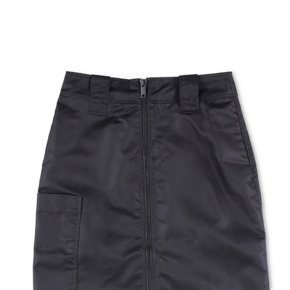 GANNI Womens Midi Skirt Black Polyamide Zip Closure Pockets Size 36 RRP 215 — View 2