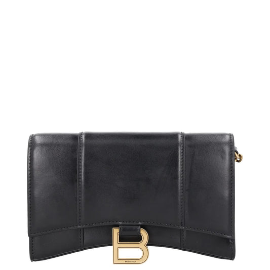 BALENCIAGA Womens Shoulder Bag Black Leather Gold Hardware Size XS RRP 1250