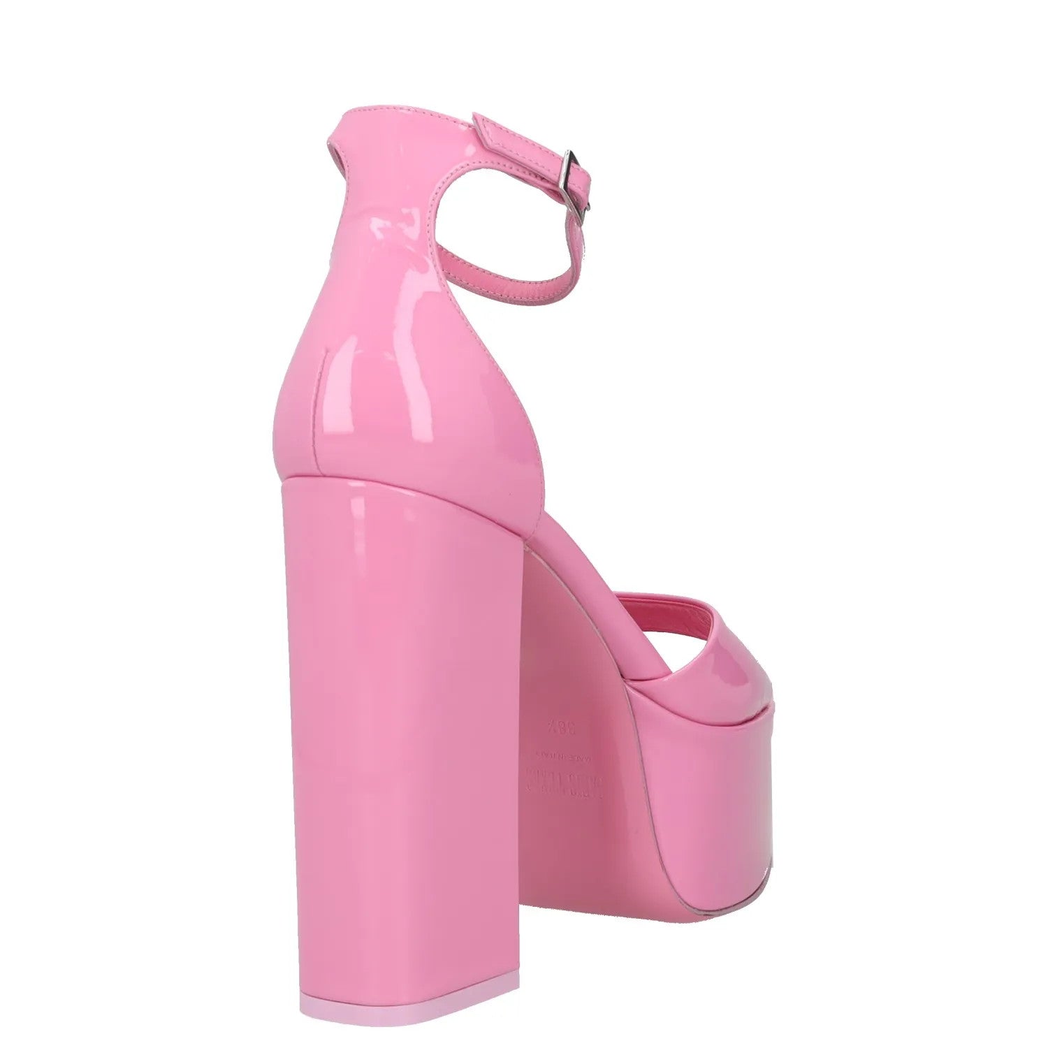 PARIS TEXAS Womens High Heels Pink Leather Platform Strap Open Toe UK5.5 RRP 450 — View 6