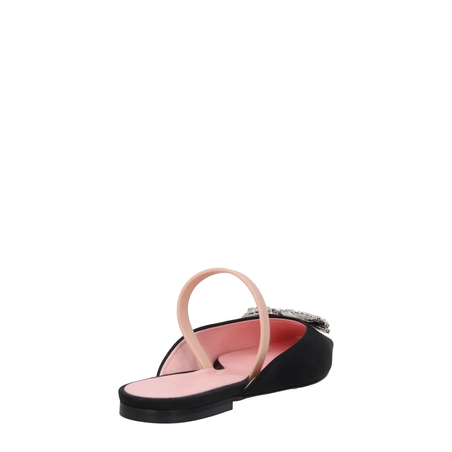 PIFERI Womens Drizella Flat Square Toe Pump Satin Crystal Black UK5 RRP 575 — View 6