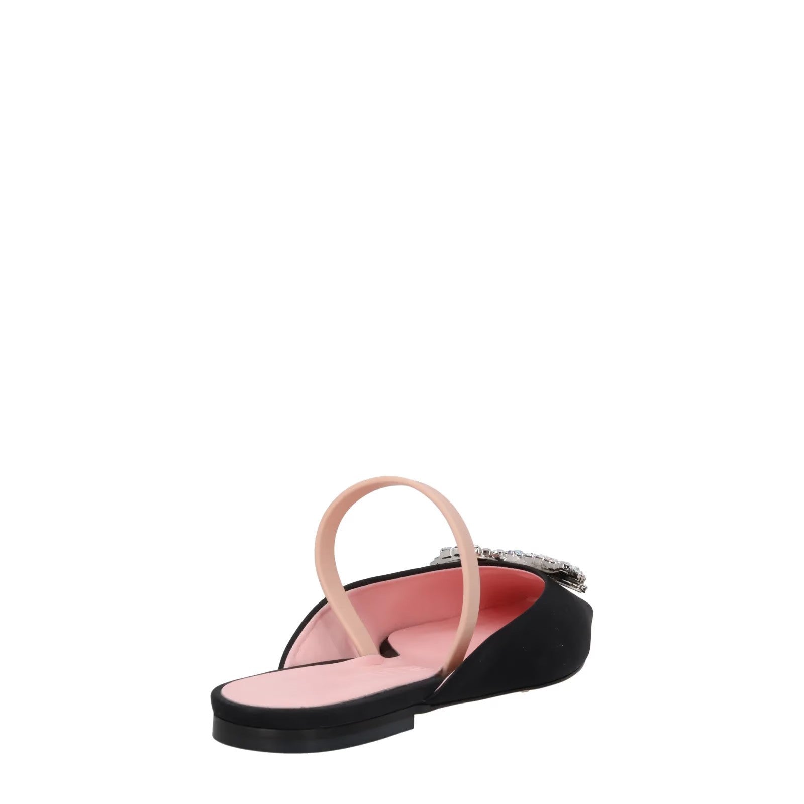 PIFERI Womens Drizella Flat Square Toe Pump Satin Crystal Black UK5 RRP 575 — View 6