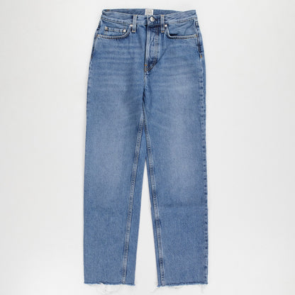 TOTEME Womens Jeans Classic Cut Straight High Waist Cropped Raw Hem W24 RRP240