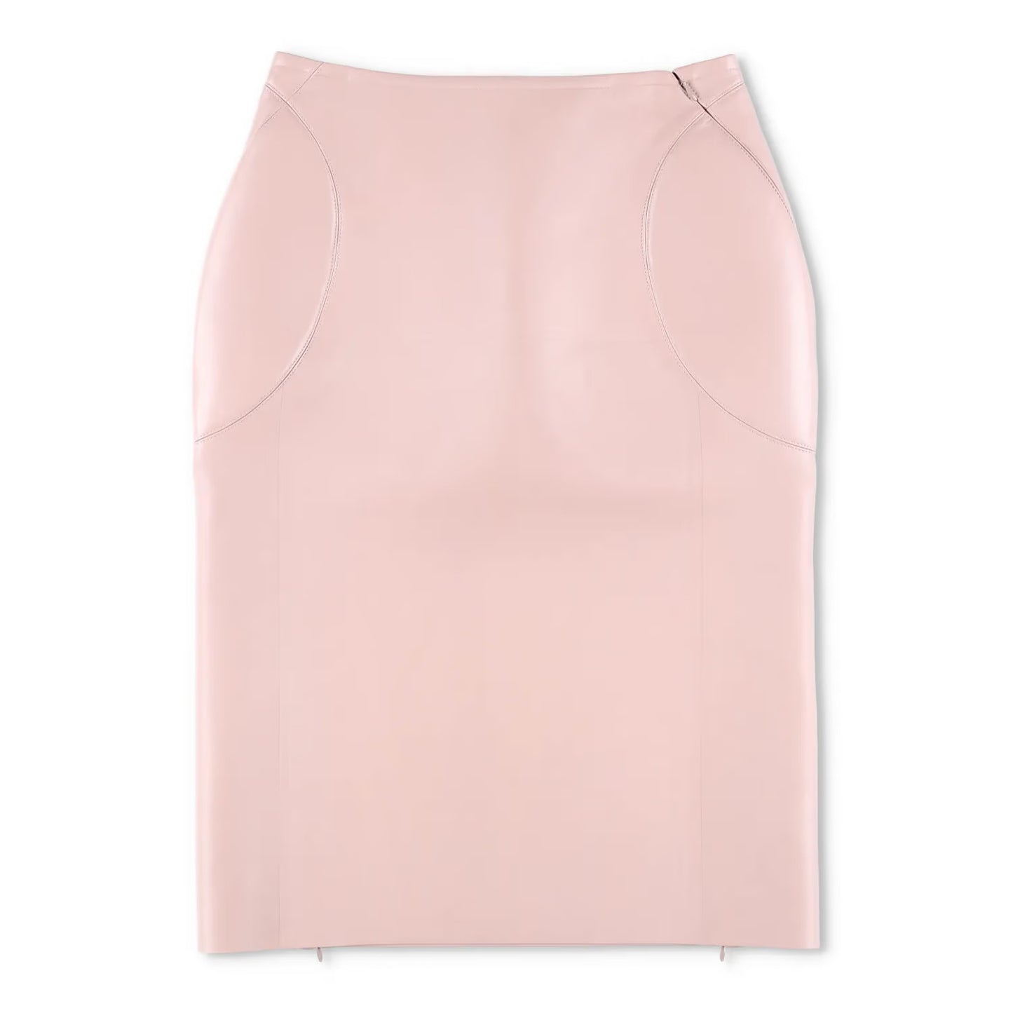 ALAIA Womens Pencil Skirt Midi Leather Neutrals Zip Closure 40 RRP 5790