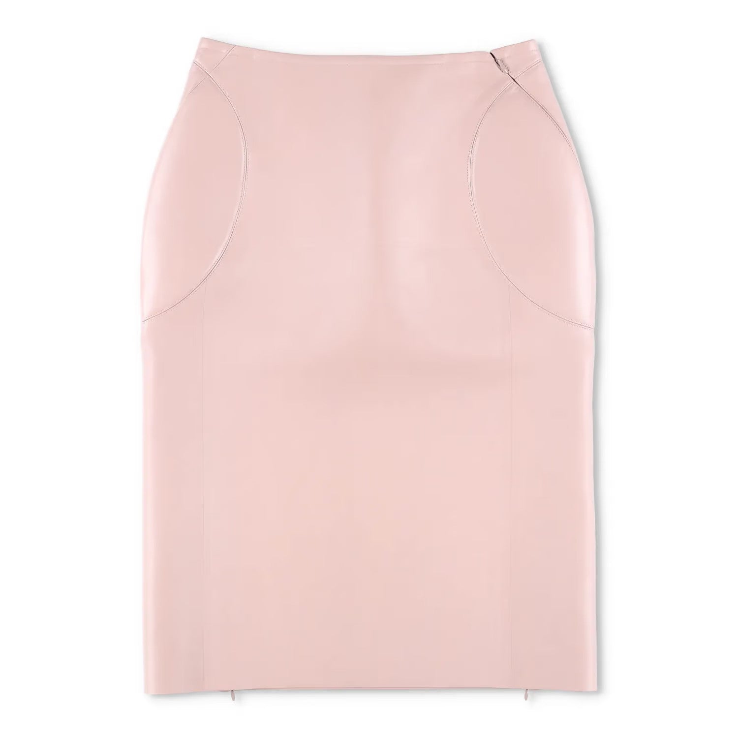 ALAIA Womens Pencil Skirt Midi Leather Neutrals Zip Closure 40 RRP 5790