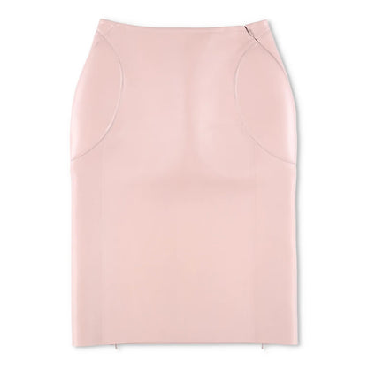 ALAIA Womens Pencil Skirt Midi Leather Neutrals Zip Closure 40 RRP 5790