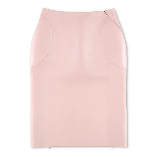 ALAIA Womens Pencil Skirt Midi Leather Neutrals Zip Closure 40 RRP 5790