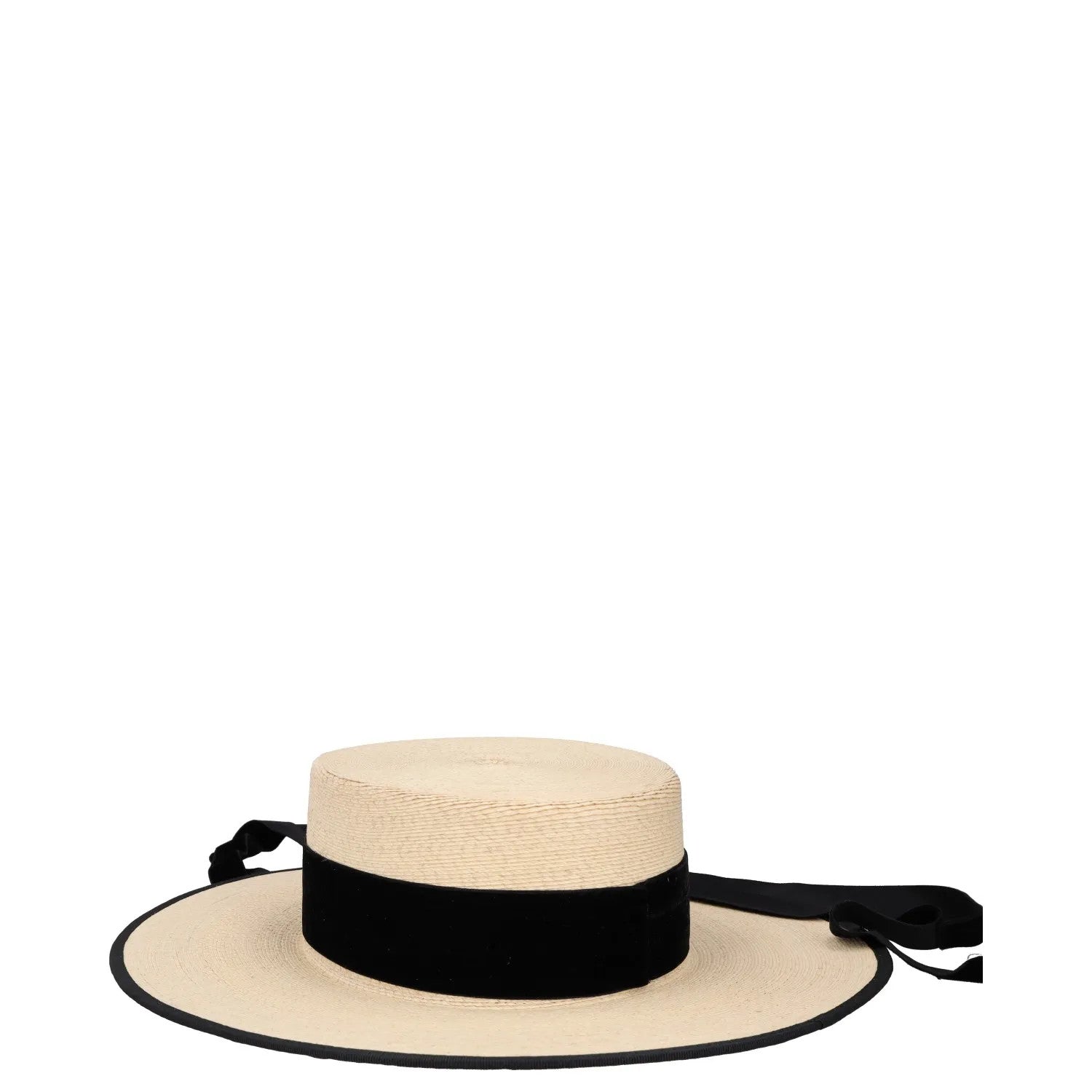 ELIURPI Womens Hat Beige Straw Boater Hat Black Strap Summer Size M RRP 300 — View 4