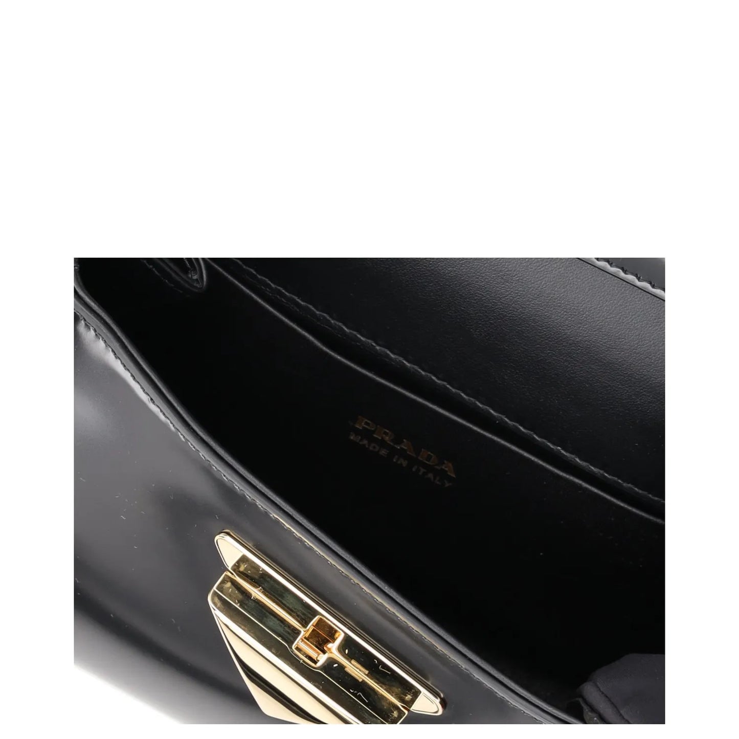 PRADA Womens Spazzolato Brushed Leather Shoulder Bag Black Size M RRP 2650 — View 10