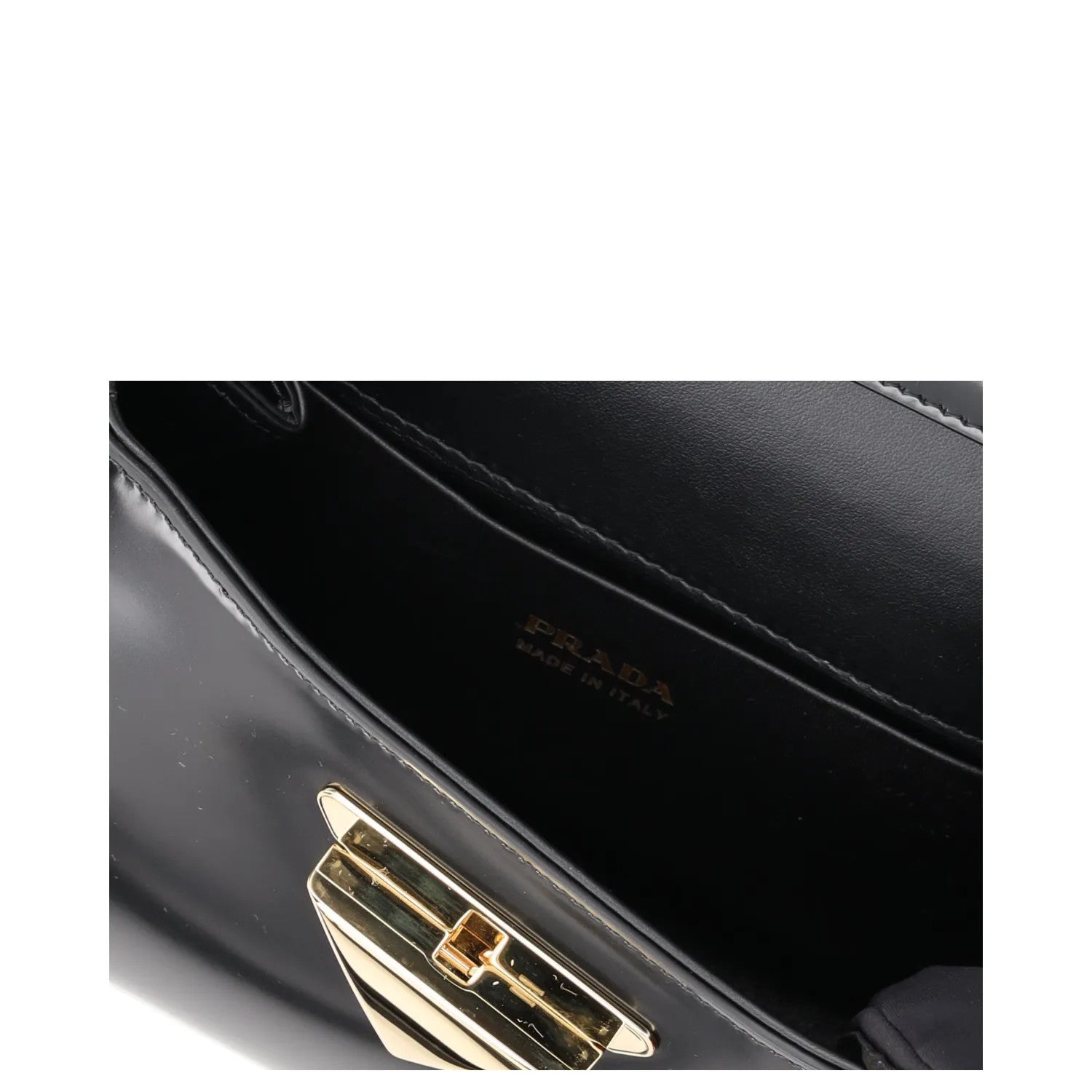 PRADA Womens Spazzolato Brushed Leather Shoulder Bag Black Size M RRP 2650 — View 10