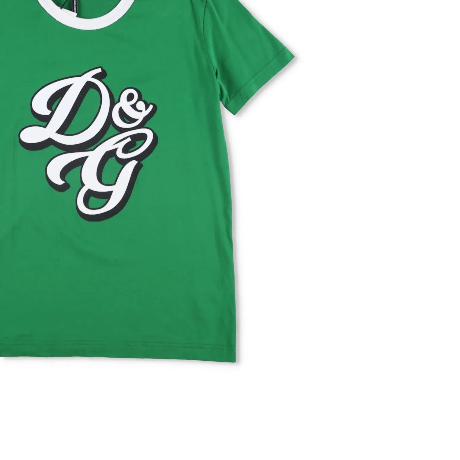 DOLCE & GABBANA Mens T-Shirt Cotton Green Crew Neck Short Sleeve Size 42 RRP 225 — View 4
