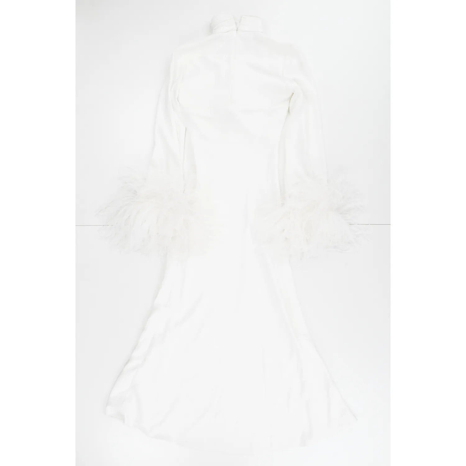 16ARLINGTON Womens Fit Flare White Midi Dress Twist Neck Cut Out Size 8 RRP 950 — View 7