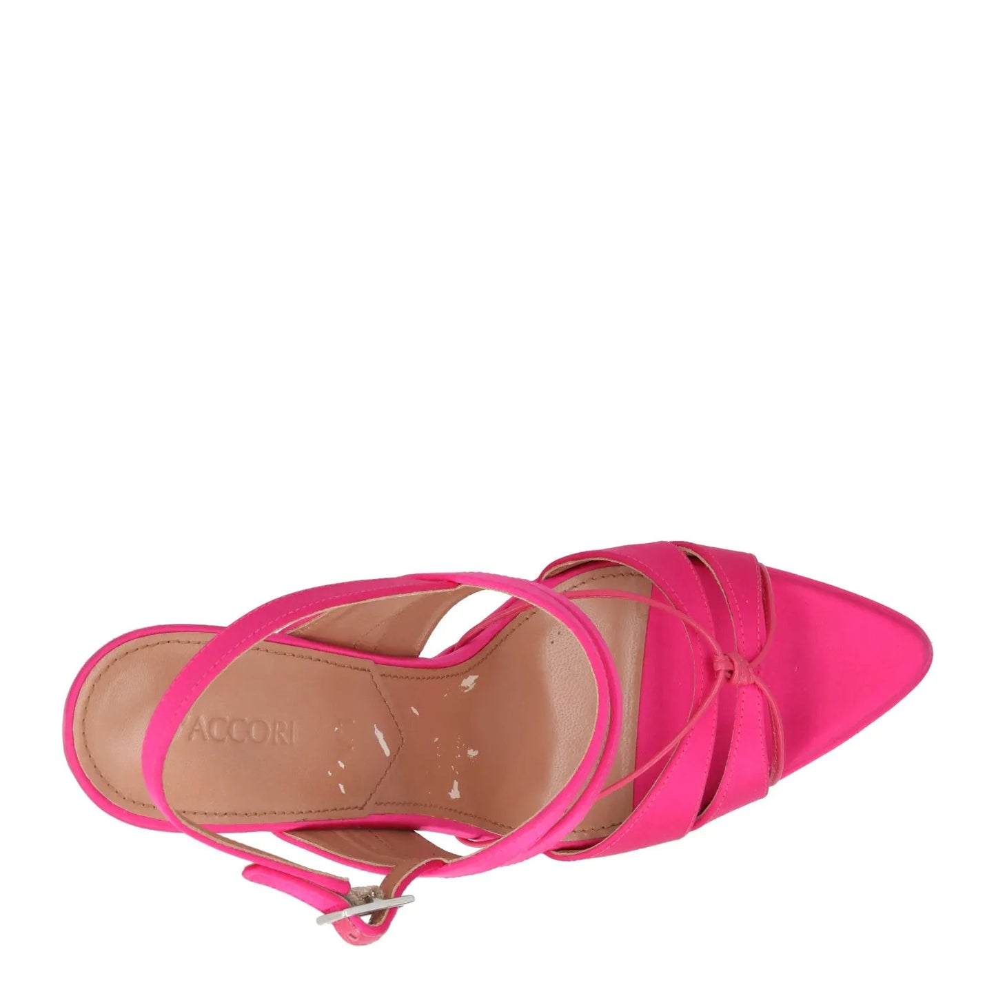 DACCORI Womens Strappy Platform Slingback Sandal Satin Pink EU 38.5 RRP 795 — View 7