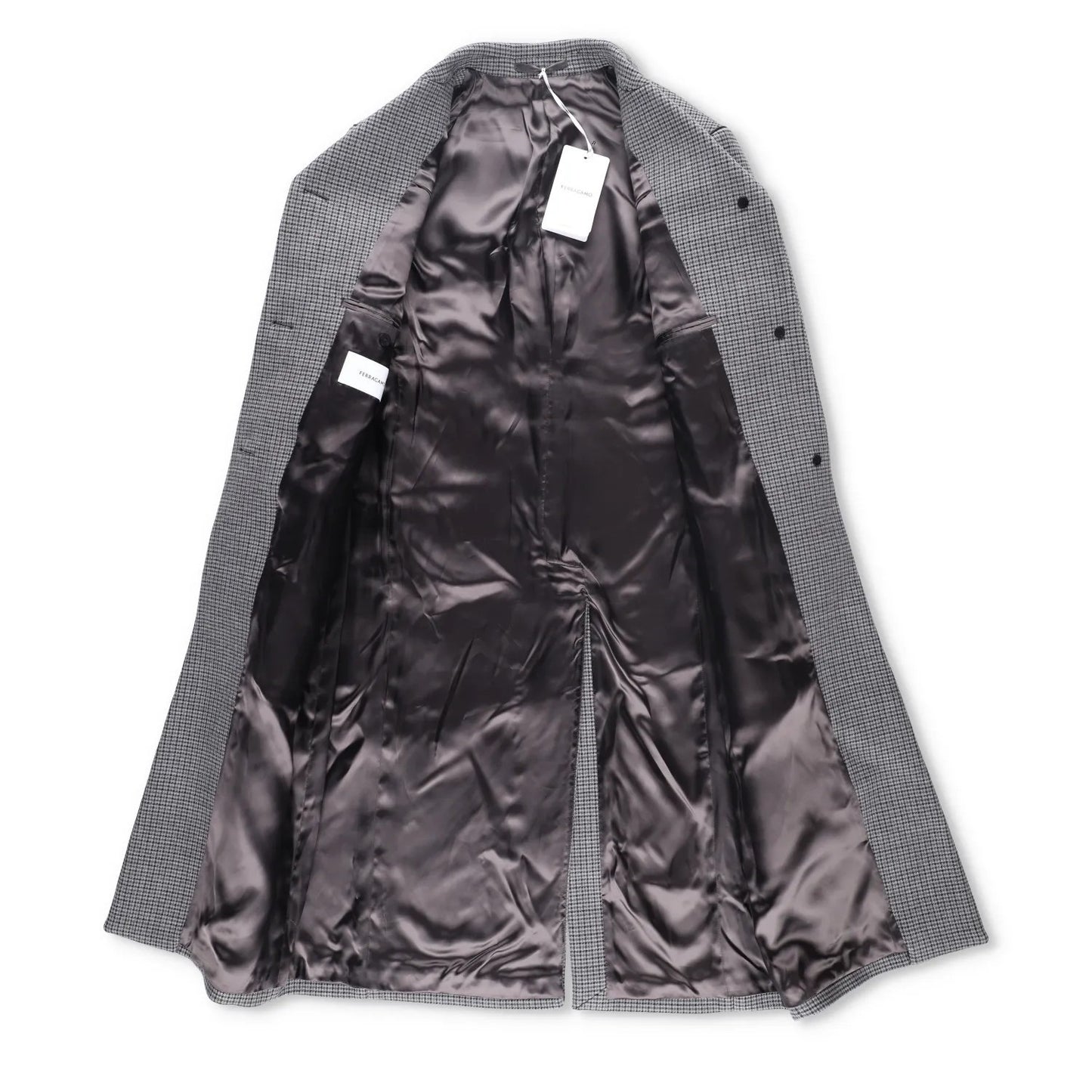SALVATORE FERRAGAMO Womens Overcoat Knee Length Grey Collared Size 42 RRP 4045 — View 7