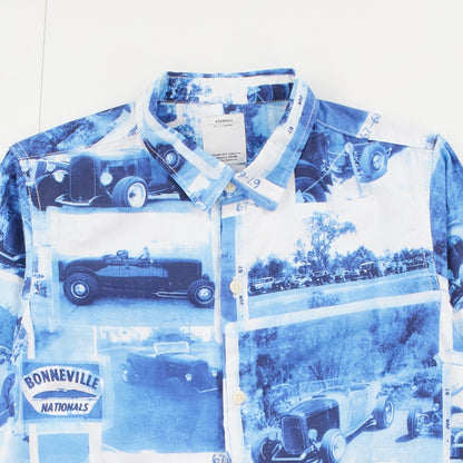 Visvim Mens Blue Dry Lakes Button Up Shirt Graphic Collared Size 1 RRP 550 — View 3