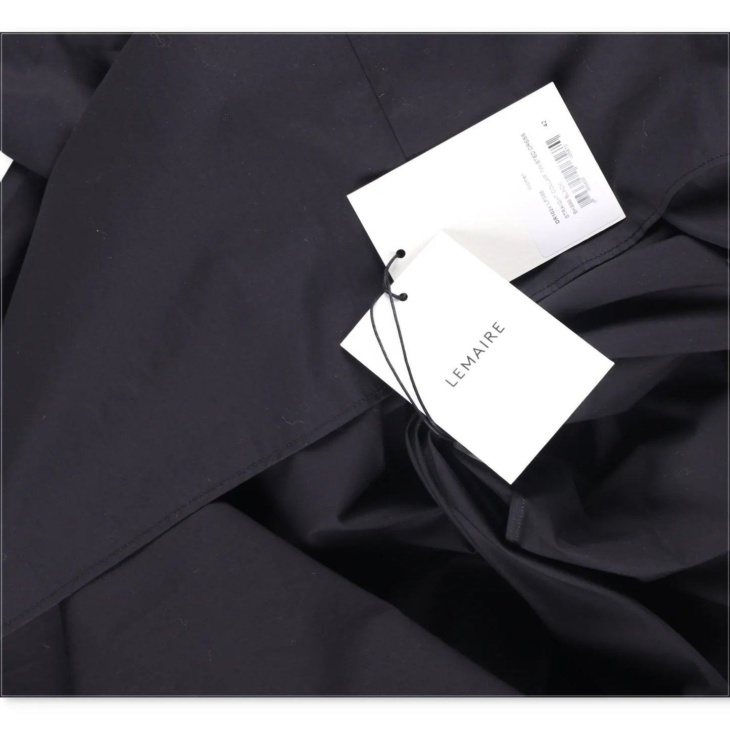 LEMAIRE Women Midi Dress High Neck Long Sleeve Side Wrap Detail Cotton 42 RRP440 — View 8
