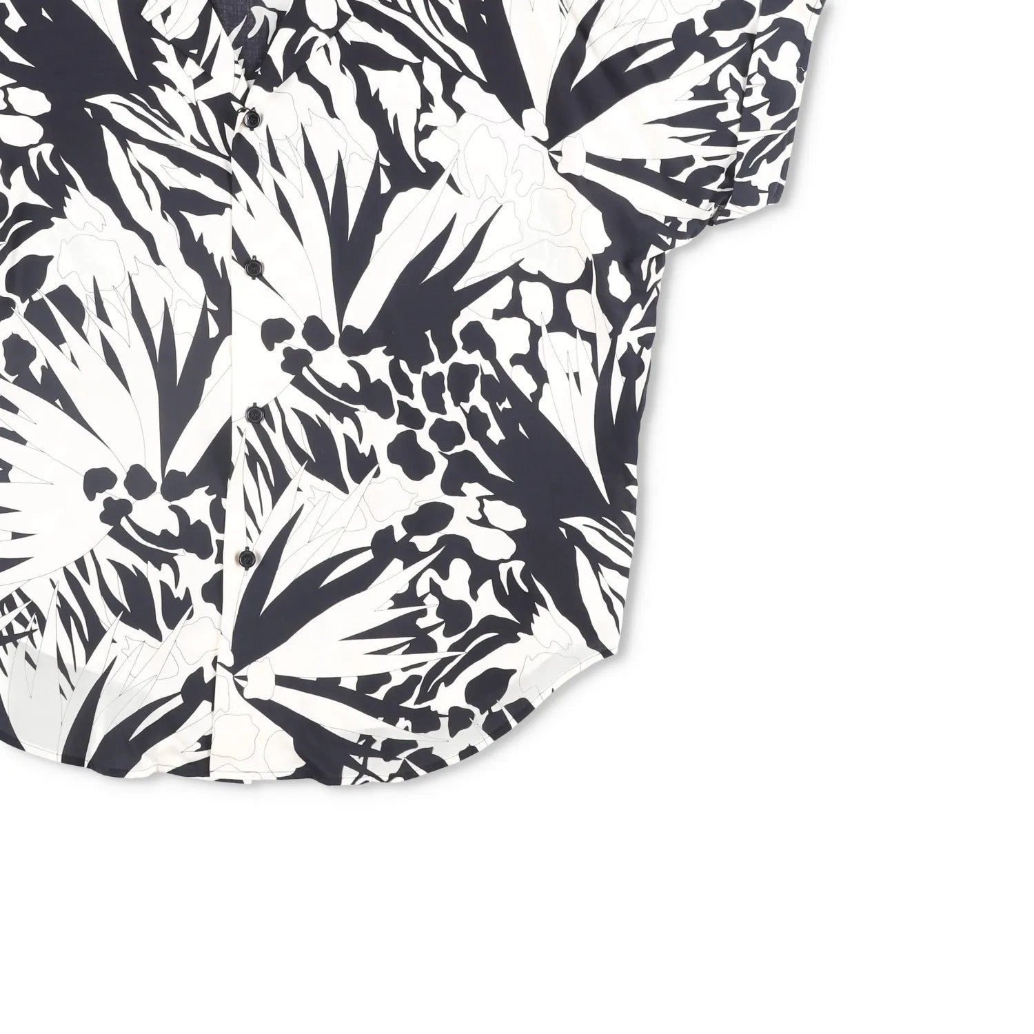 SAINT LAURENT Mens Button-Up Shirt Viscose Black White Short Sleeve 39 RRP 545 — View 4