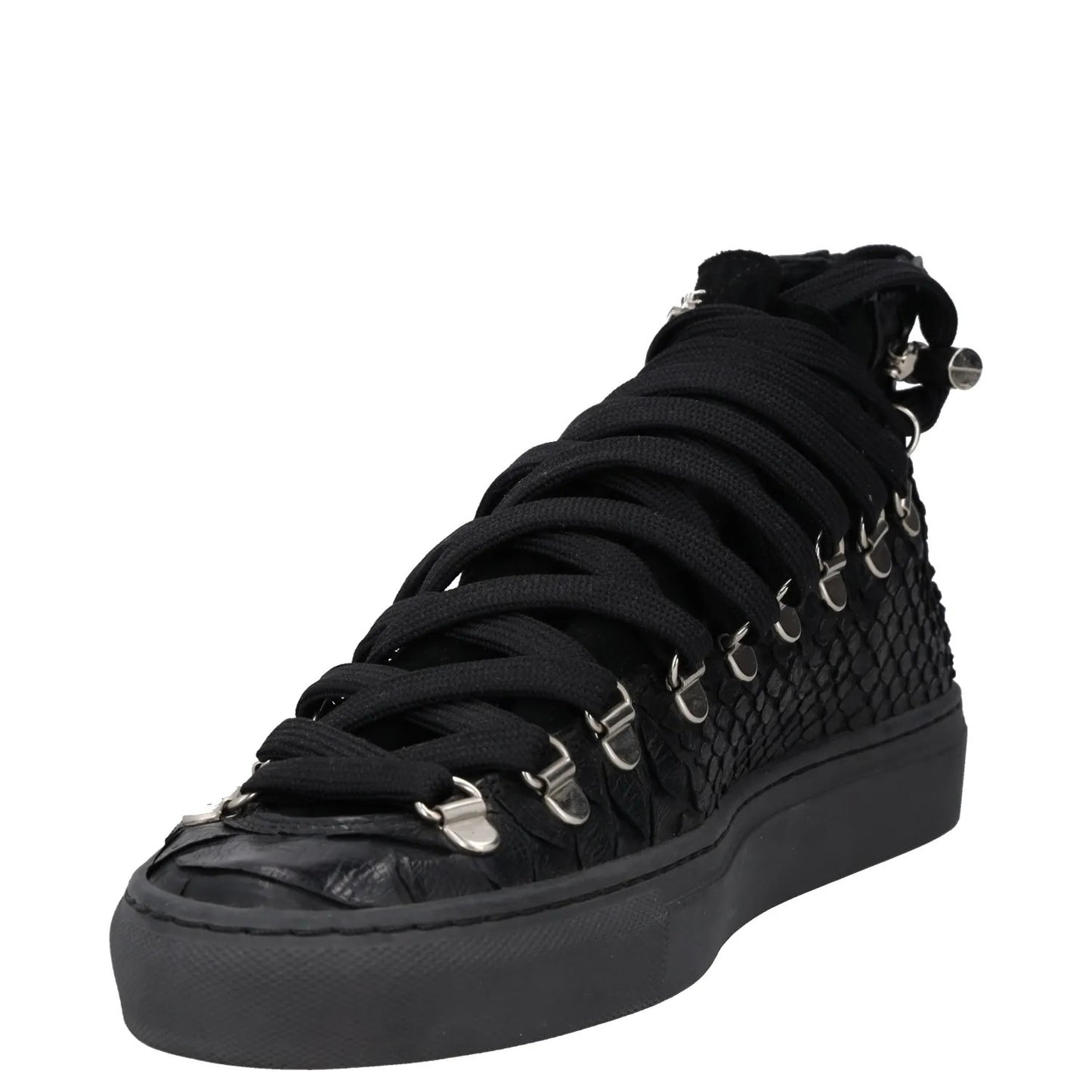 SWEAR Mens Trainers Black Leather Mid Top Lace Up Sneakers UK 6 RRP 250 — View 3