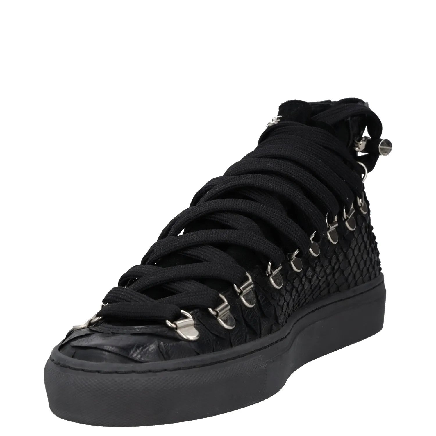 SWEAR Mens Trainers Black Leather Mid Top Lace Up Sneakers UK 6 RRP 250 — View 3